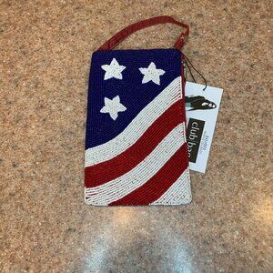 The Bamboo Trading Company Americana Beaded Club Bag NWT